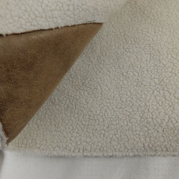 Elaine Turner Womens Sleeveless Faux Suede Leather Open Vest Size M/L Shearling - Picture 2 of 16